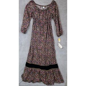 Vtg Sears Boulevard Maxi Dress 6 Ren Fair Prairie Cottagecore Peasant Boho Folk